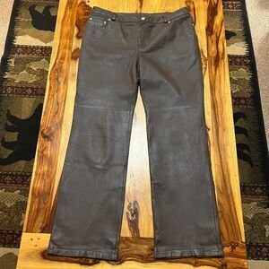 Vintage Brown Newport News 100% Genuine Leather Pants Lined - Women’s Size 14